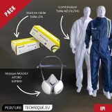 Pack de protection peinture : gants nitrile Finixa + masque Moldex + combinaison