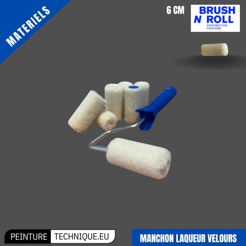 Rechange laqueur velours 6 cm – mini-rouleau peinture laque | Précision extrême
