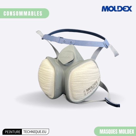 Demi-masque de protection Moldex – Profil compact, large champ de vision et filtrage gaz/poussières