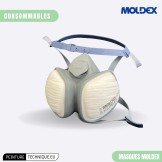 Demi-masque de protection Moldex – Profil compact, large champ de vision et filtrage gaz/poussières