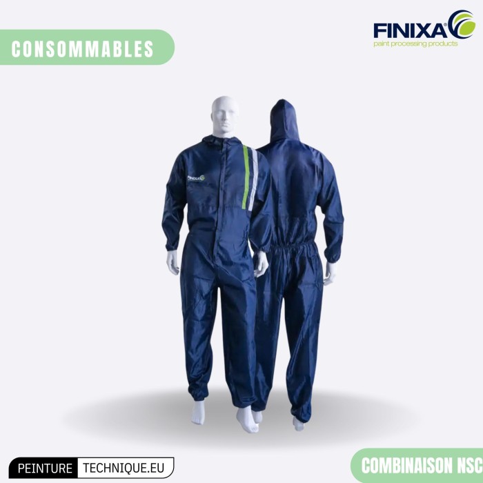 Combinaison de peinture Finixa bleu et blanche – protection intégrale pour cabine