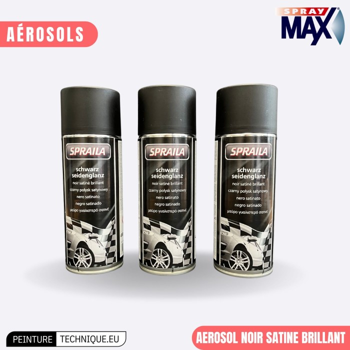 Spray Peinture Noir Mat Sprailia 400 ml – Application facile, finition professionnelle