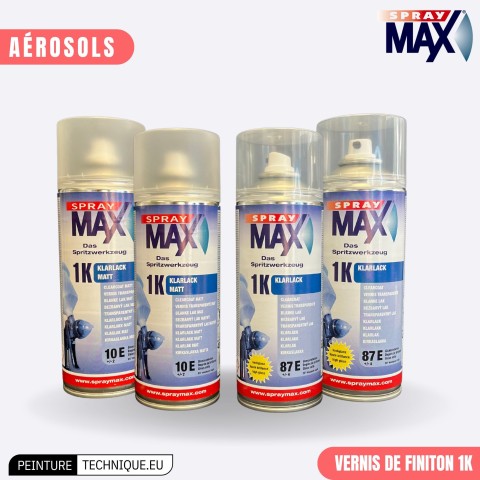 SprayMax Vernis de Finition 1K – 400 ml – Finition Mate, Application Facile, Séchage Rapide