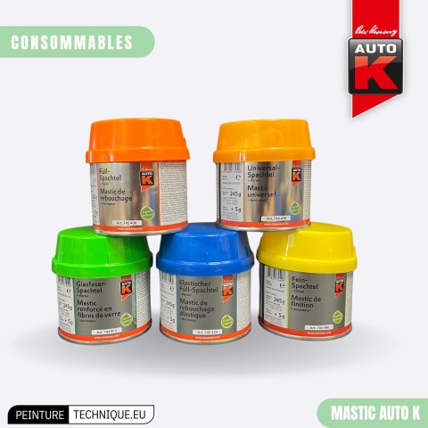 Mastic Auto-K 250 g – Comble rayures & pores, ponçage rapide