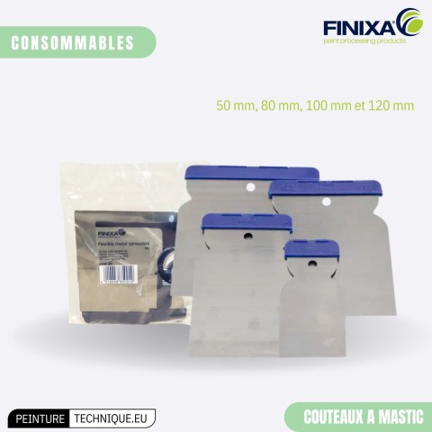 Couteaux à mastic en métal Finixa PPM20 – Set de 4 spatules flexibles pour carrosserie