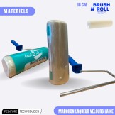 Manchon laqueur velours laine 18 cm – fibres 4 mm clips 8 mm – Finition ultra-lisse pour laques et vernis solvantés
