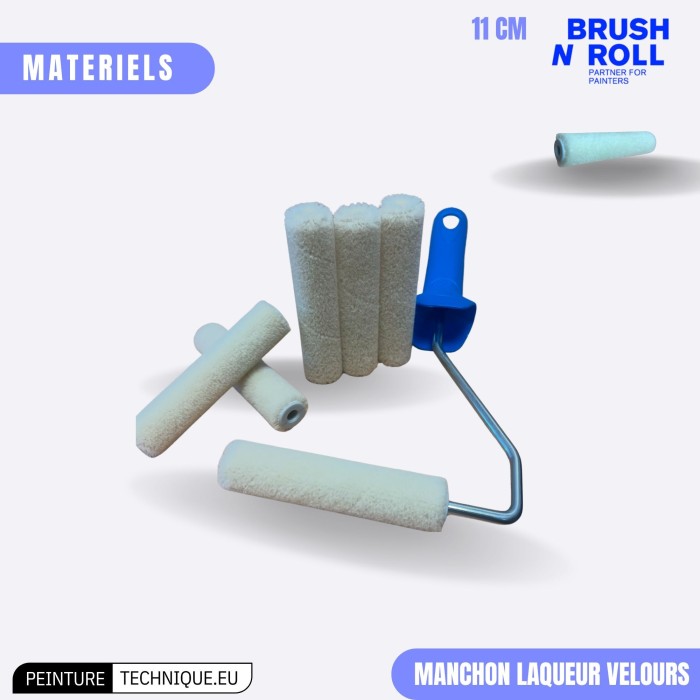 Manchon Laqueur Velours 11 cm – Finition Ultra Lisse Mini-Rouleau