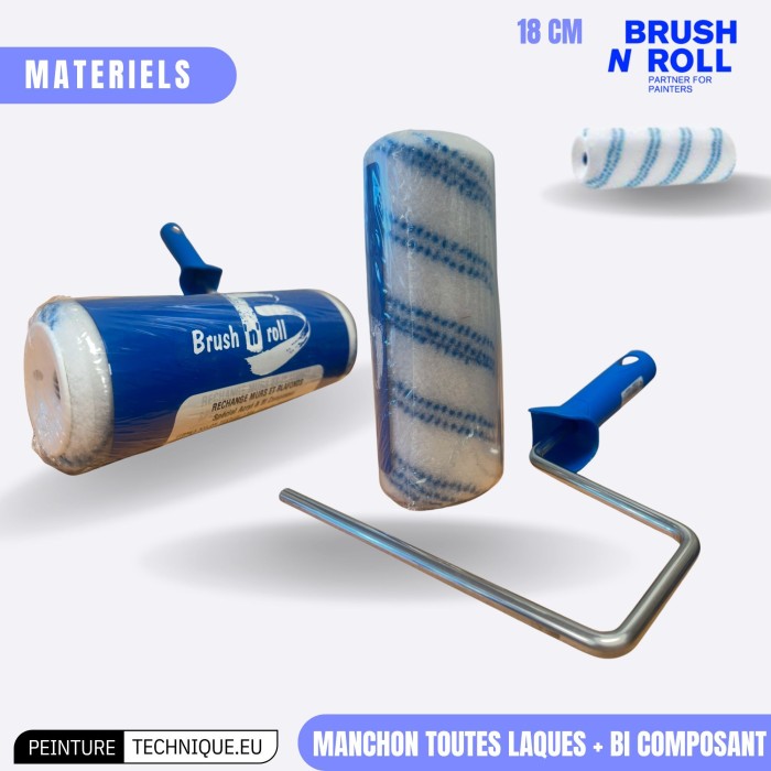 Manchon laqueur nylon tissé 18 cm – Fibres 7 mm, Clips 8 mm pour finitions laque/époxy professionnelles