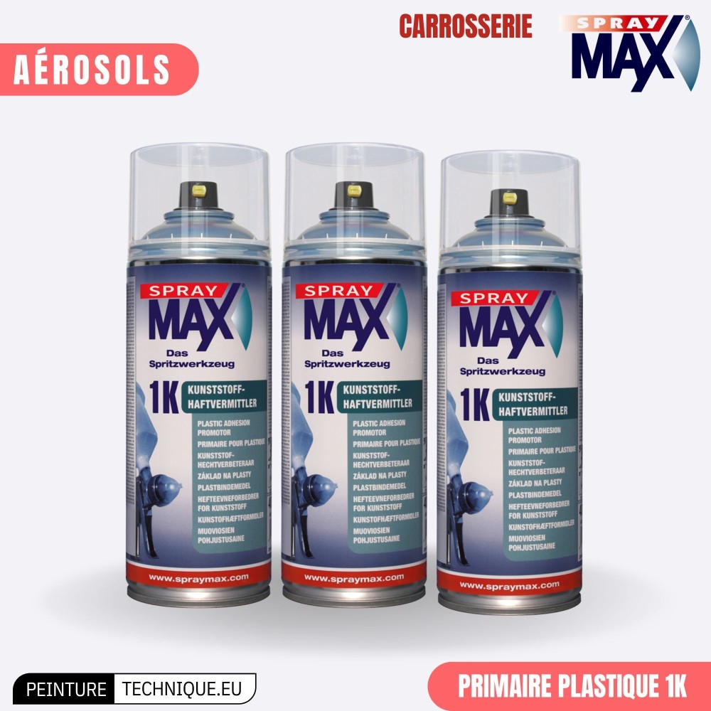 Promoteur d’adhérence plastiques SprayMax 1K 400 ml – Application rapide et fiabilité pour peinture plastique