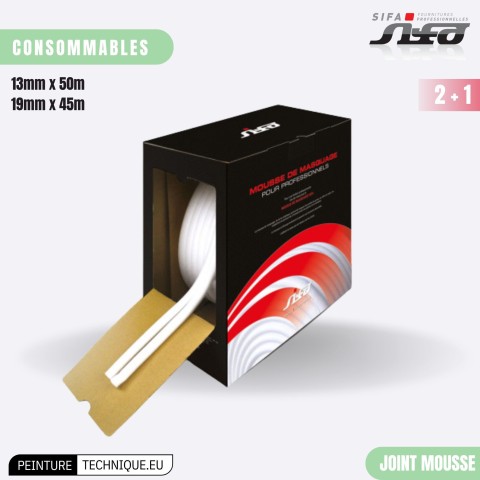 Joint mousse adhésive haute densité – 13 mm×50 m et 19 mm×45 m – masquage précis et rapide pour carrosserie