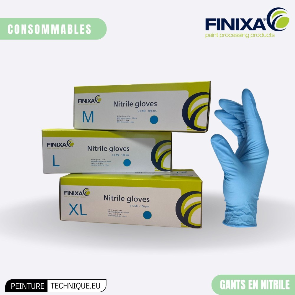 Gants en nitrile Finixa – Protection optimale des mains en atelier peinture