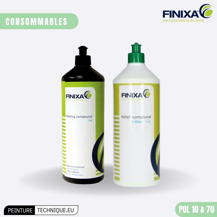 Finixa POL 10 & POL 70 – duo de pâtes de polissage et dépolissage